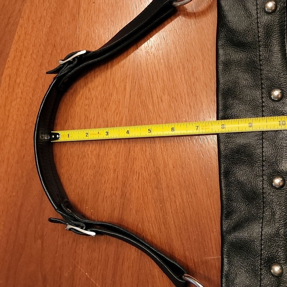 L'postich Black Leather Hobo! Embossed Python Bla… - image 6